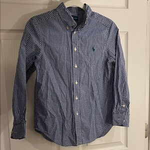Ralph Lauren Navy Gingham Teen Shirt
